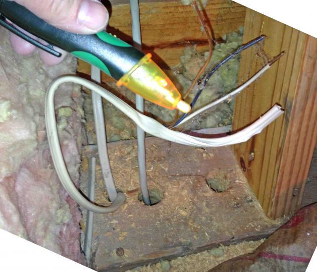Unprotected HOT Wire in Attic