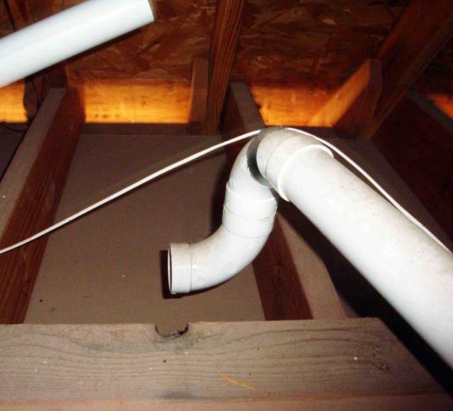 Plumbing Disconnected in Attic