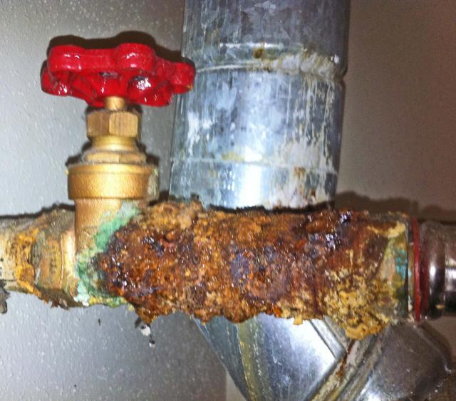 Corroded Water Heater Fittings