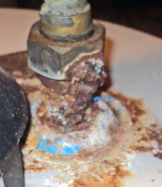 Corroded Water Heater Fittings